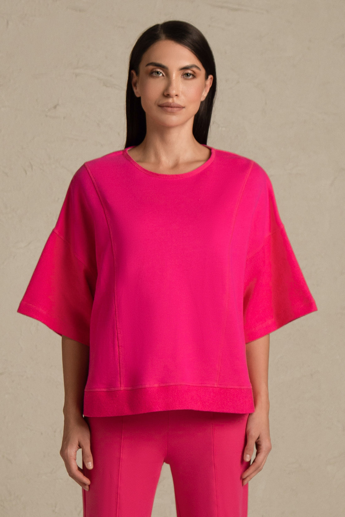 CORAL DOUBLE LAYER SWEAT TOP